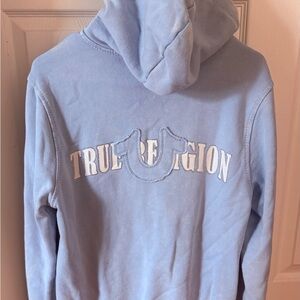 True Religion Men's Light Blue Hoodie